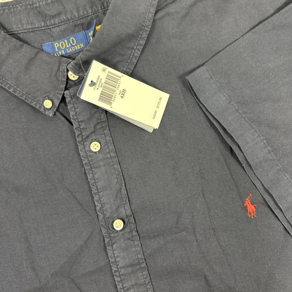 NWT Polo Ralph Lauren Button Down Mens 4XB Navy SHort Sleeve Classic Fit Oxford
